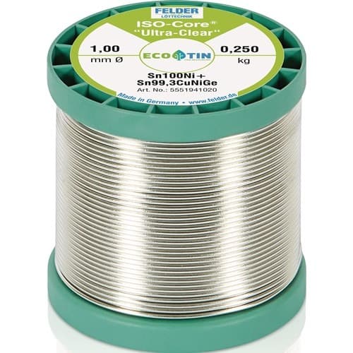 FELDER Lötdraht ISO-Core® UltraClear 1mm 250g Sn100Ni+ FELDER
