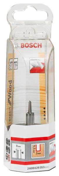 BOSCH Nutfräser Vollhartmetall Expert for Wood, 8 mm, D1 3 mm, L 9,5 mm, G 50,7 mm