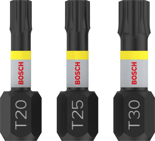 BOSCH Impact Control T Insert Bits, 3 Stk.