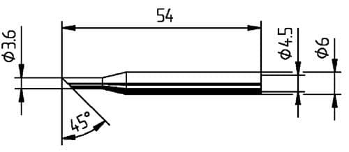 ERSA Lötspitze Serie 162 angeschrägt B.3,6mm 0162 LD/SB ERSA