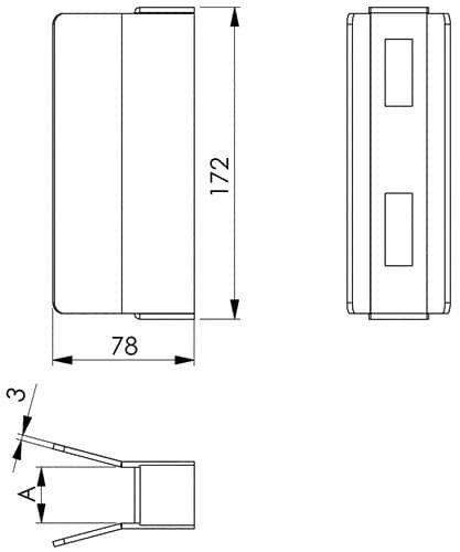 AMF Schiebetorschließkasten 147S-40 blk z.Anschweißen AMF