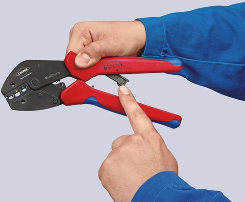 KNIPEX Crimpzange MultiCrimp® L.250mm 3 Wechseleinsätze KNIPEX