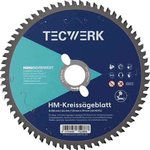 TECWERK Kappkreissägeblatt AD 315mm Z.96 HLTCG Schnitt-B.2,8mm TECWERK