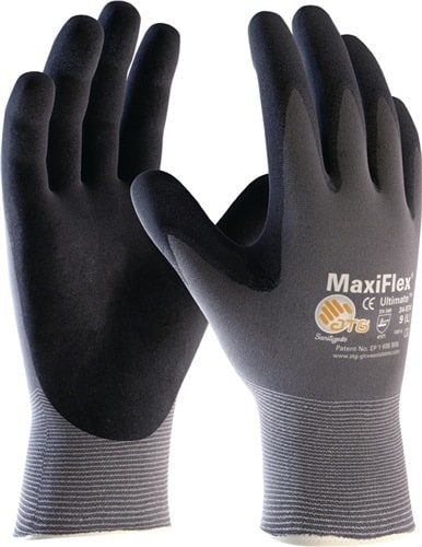 ATG Handschuhe MaxiFlex® Ultimate™ 34-874 Gr.7 grau/schwarz Nyl.m.Nitrilmikroschaum