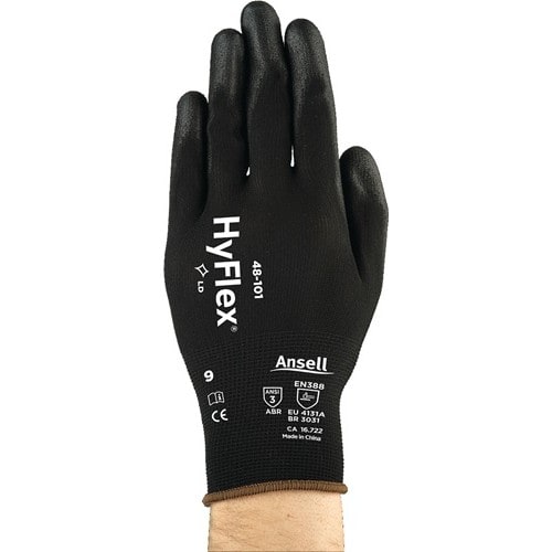 ANSELL Handschuhe HyFlex® 48-101 Gr.7 schwarz EN 388 PSA II Nyl.m.PU ANSELL
