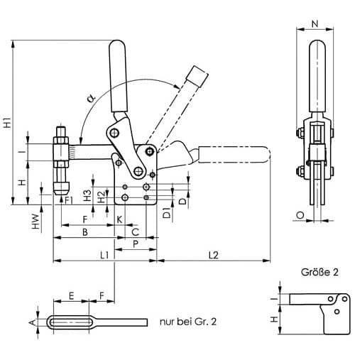 AMF Senkrechtspanner Nr.6812P Gr.4 senkrechter Fuß schwer AMF