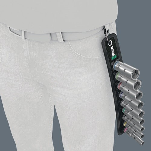 WERA Steckschlüsseleinsatzset Belt B Deep 1 9-tlg.SW 8-19mm Antr.10mm (3/8) Zoll WERA