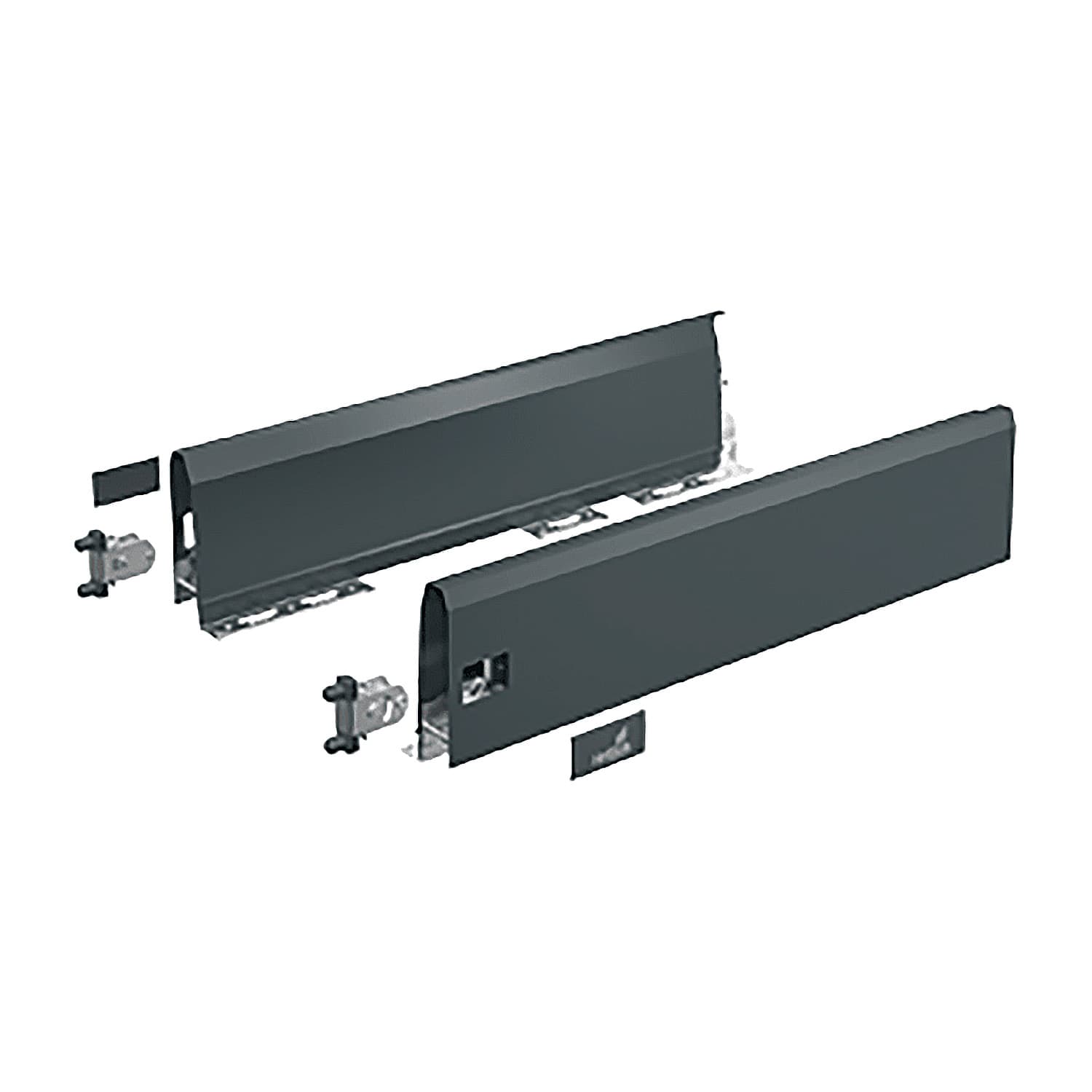 HETTICH Set Zarge ArciTech, 126 mm / 500 mm, anthrazit, links und rechts, 9150497