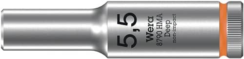 WERA Steckschlüsseleinsatz 8790 HMA Deep 1/4 Zoll a6-KT.SW 5,5mm L.50mm WERA