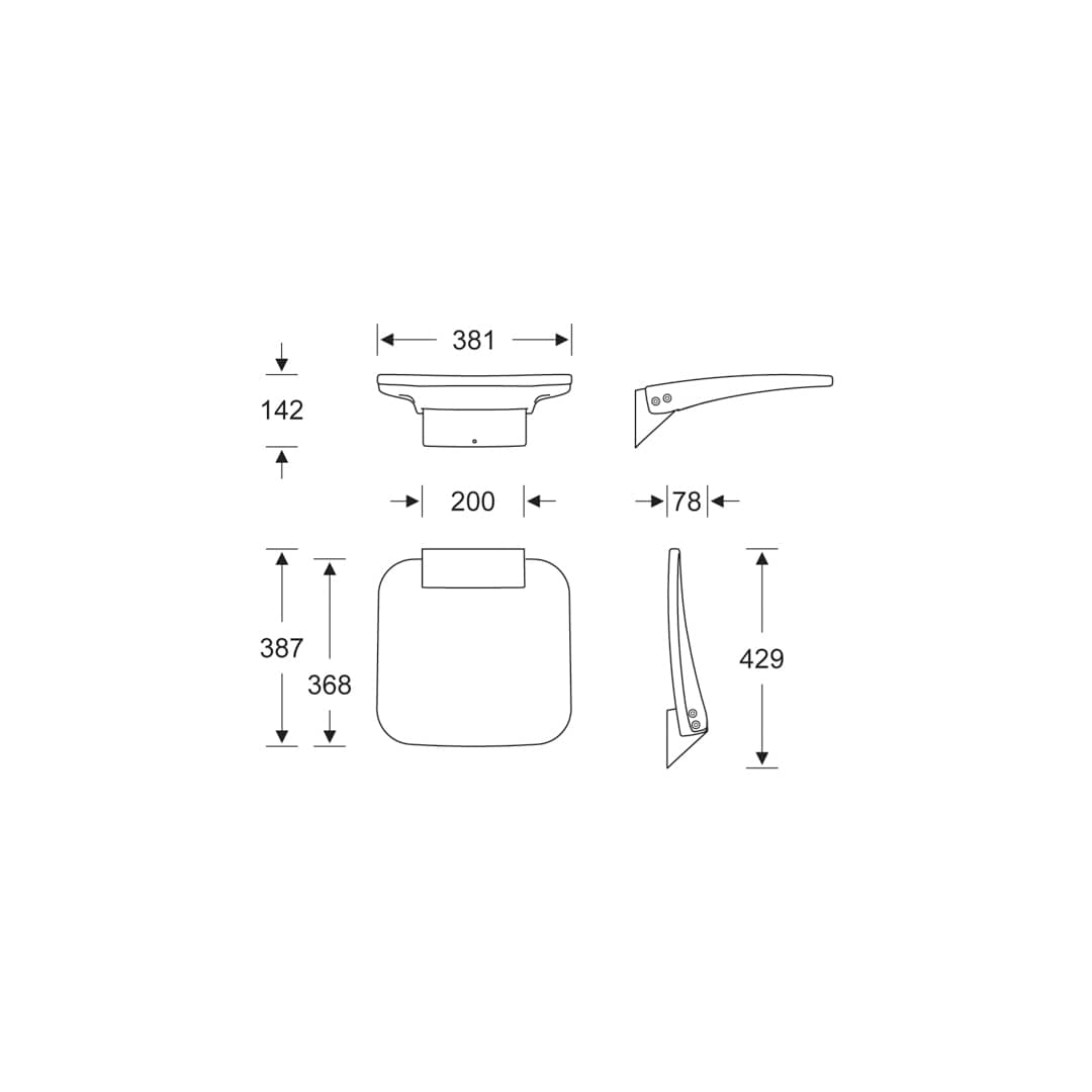 KWS Duschklappsitz A100 381x368mm signalgrau / austerngrau