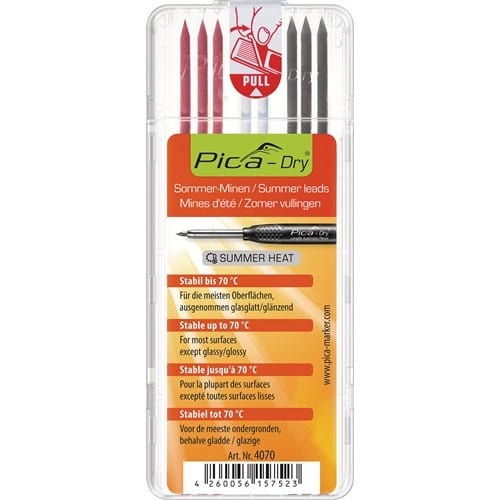 PICA Minenset Pica-Dry 3x graphit,3x rot,2x weiß b.70Grad stabil 8 Minen/Set