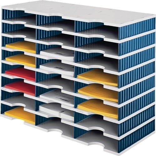 STYRO Sortierablage Trio 24 Fächer H573xB723xT331mm Polystyrol grau/blau STYRO
