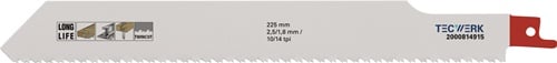 TECWERK Säbelsägeblatt L.225mm B.25mm TPI 10/14 2,5/1,8mm 5 St./Karte TW