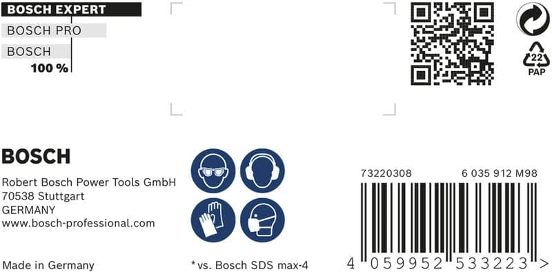 BOSCH EXPERT SDS max-8X Hammerbohrer, 28 x 400 x 520 mm. Für Bohrhämmer