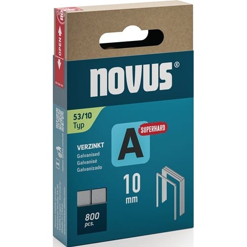 NOVUS Feindrahtklammer A Typ 53 Klammer-B.11,3mm 10mm 0,75mm superhart 800 St.NOVUS