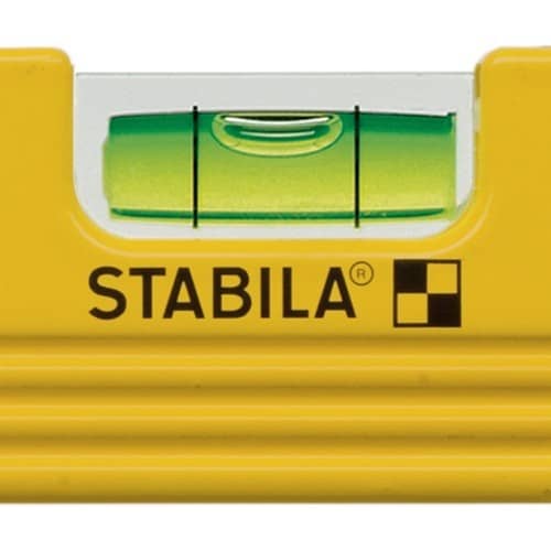 STABILA Torpedowasserwaage 81 S 25cm Alu.gelb ± 0,5 mm/m o.Gürteltasche 0,5 mm/m STABILA