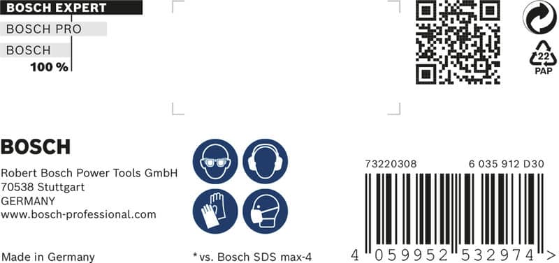 BOSCH EXPERT SDS max-8X Hammerbohrer, 18 x 600 x 740 mm. Für Bohrhämmer