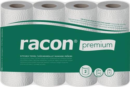 RACON Küchenrolle racon® premium K-2 B220xL250ca.mm weiß 2-lagig,perforiert 4 Rl./PAK