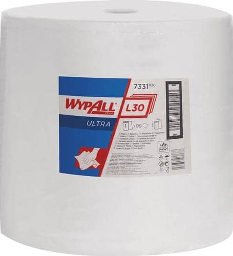 KIMBERLY-CLARK Wischtuch WYPALL L30 7331 L.ca.380 mmxB.ca.370mm weiß 1000 Tü./Rl.