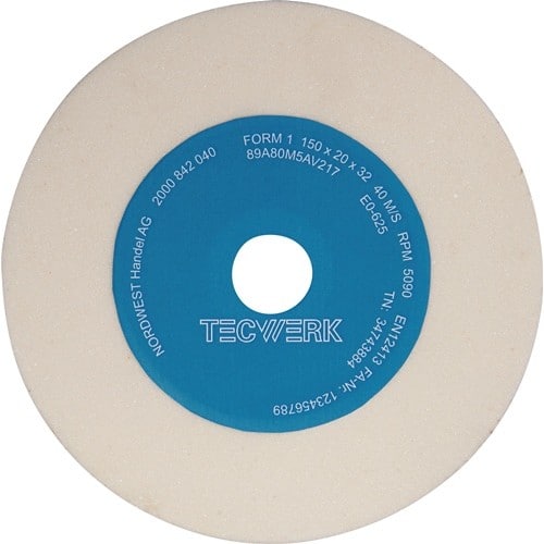 TECWERK Schleifbockscheibe Ø150xB20x32mm 80 Form A AlOxid TECWERK