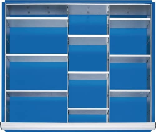 RAU Schubladenunterteilungsmaterial Front-H.180-360mm 2 Trenn-/9 Steckw.