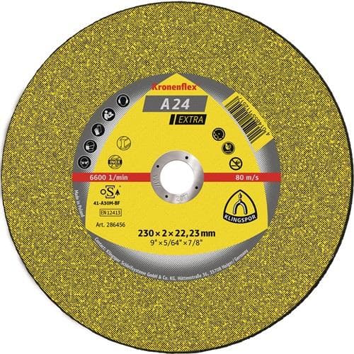 KLINGSPOR Trennscheibe A 24 Extra D230x3mm ger.STA Bohr.22,23mm KLINGSPOR