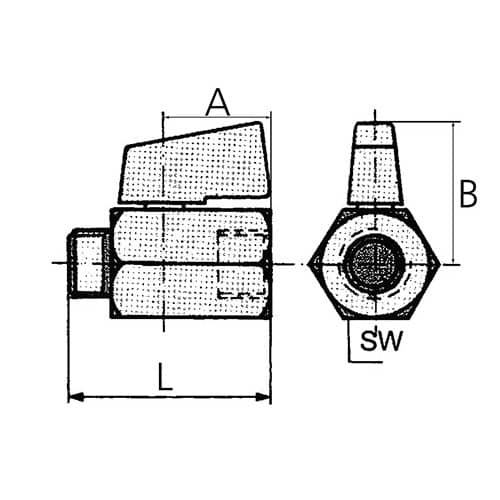 RIEGLER Mini-Kugelhahn 13,16mm G 1/4 Zoll IG/IG RIEGLER