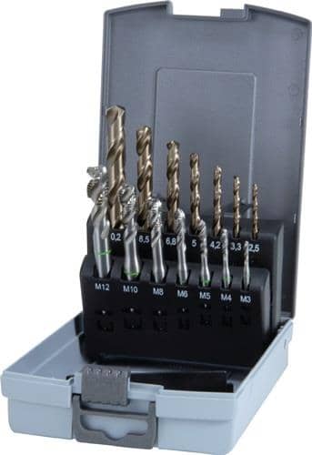 Maschinengewindebohrer-Satz M3-M12 14 teilig HSS-Co5 Kunststoffkassette RUKO