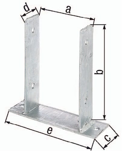 U-Pfostenträger ETA-10/0210 91x200x60x50x200mm feuerverzinkt zum Aufschrauben GAH
