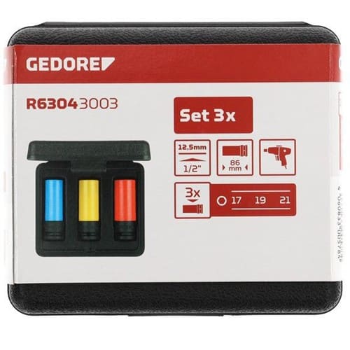 GEDORE RED Schlagschraubersteckschlüsselsatz 3-tlg.1/2 Zoll SW 17/19/21mm 4KT GEDORE RED