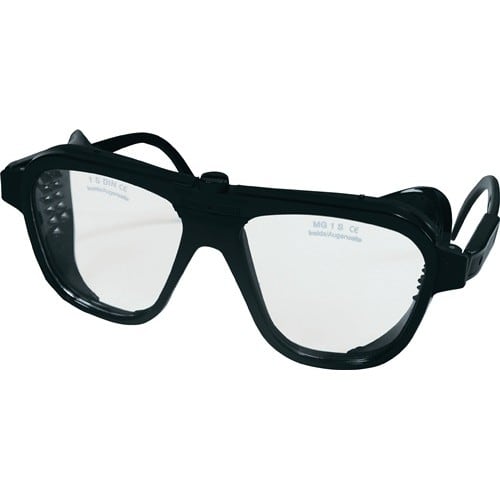 SCHMERLER Schutzbrille EN 166 Bügel schwarz,Scheibe klar Nylon,Glas