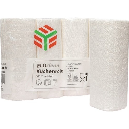 ELOS Küchenrolle ELOclean Plus L.ca.11 mxB.ca.220mm hochweiß 3-lagig 4 Rl./PAK ELOS