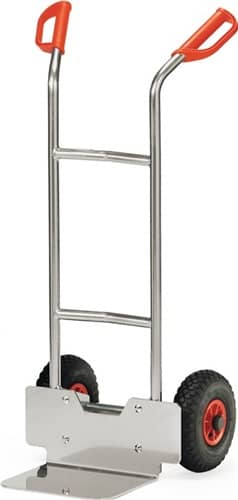 FETRA Stapelkarre H.1150mm Schaufel-L250xB320mm Luft-Bereifung Trgf.150kg alufarben