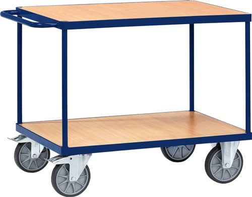TECWERK Tischwagen 2 Ladeflächen L850xB500mm saphirblau Trgf.500kg TECWERK