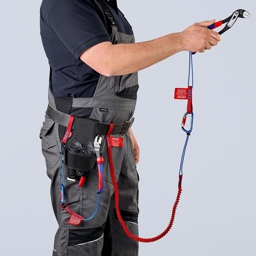 KNIPEX Materialkarabiner L.81mm m.Schraubverschluss blau besch.KNIPEX