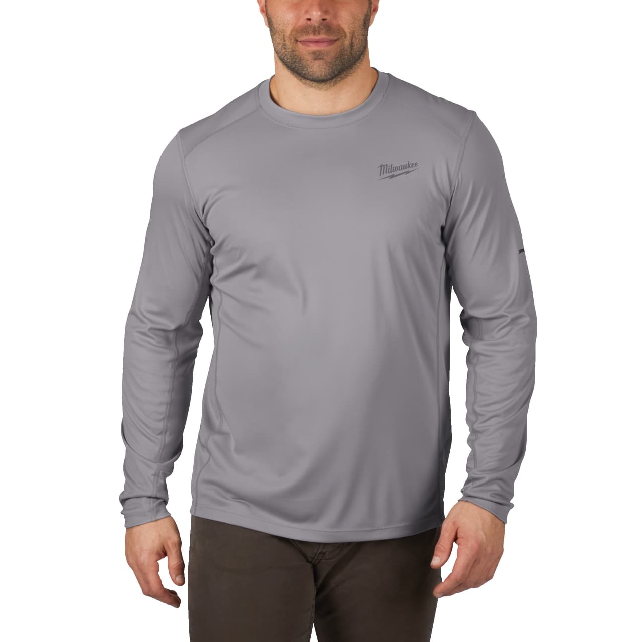 MILWAUKEE Funktions-Langarmshirt grau mit UV-Schutz WWLSG-L