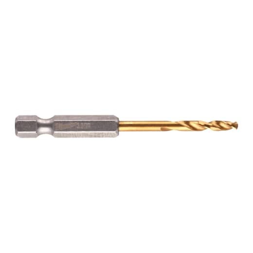 MILWAUKEE 3,3 x 67 mm SHOCKWAVE Metallbohrer HSS-G RED HEX Titan 1/4"