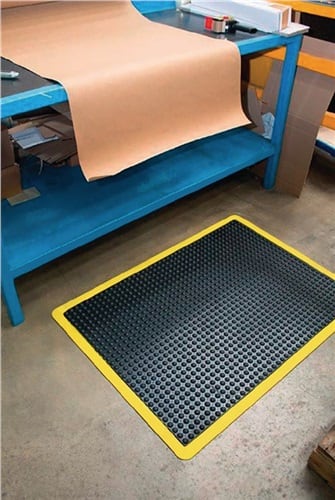 Arbeitsplatzbodenbelag schwarz/gelb SBR-Gummi COBA
