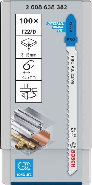 BOSCH Stichsägeblatt T 227 D Special for Alu, 100er-Pack