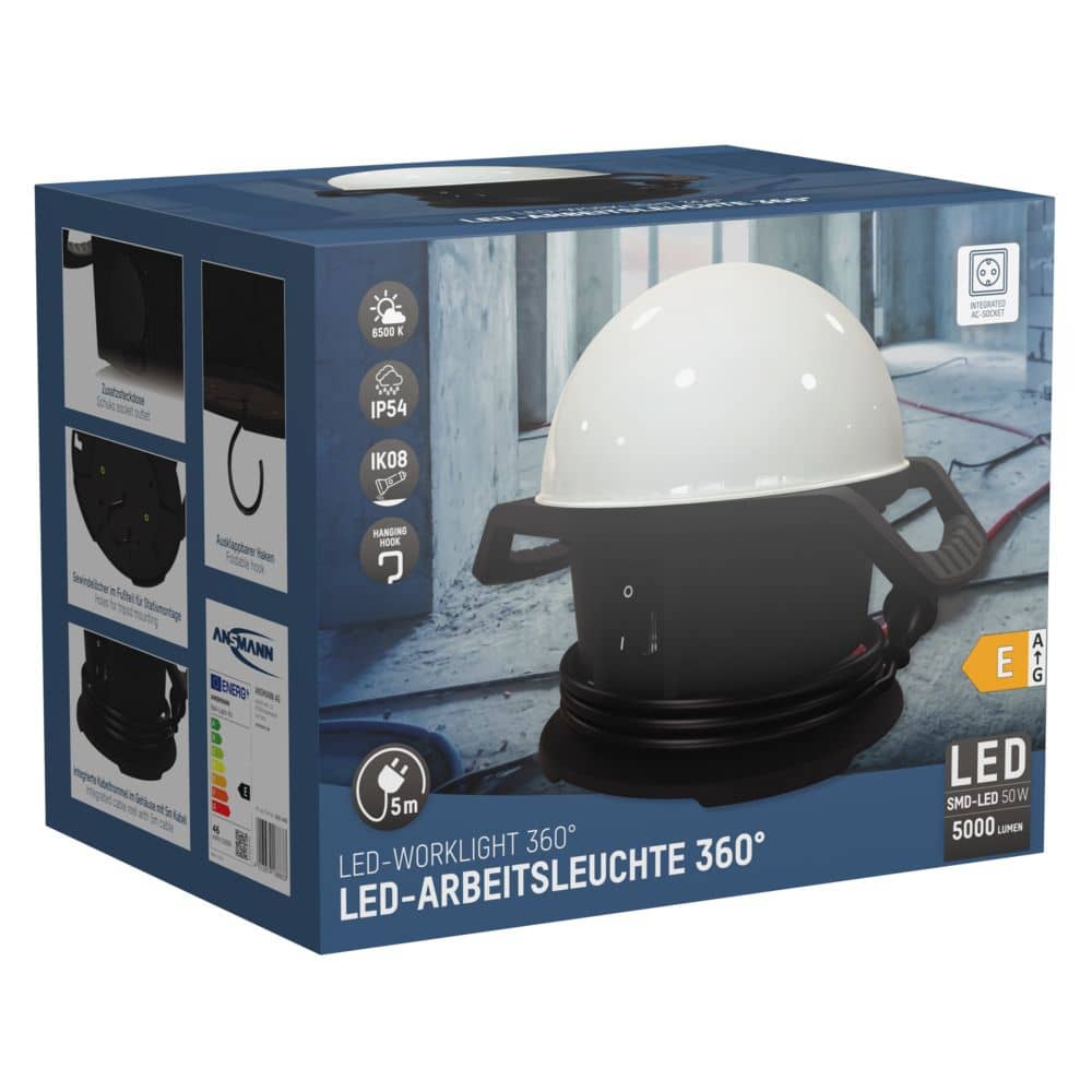 ANSMANN Arbeitsleuchte Ball Light 360° kabelgebunden