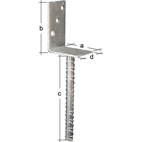 GAH L-Pfostenträger ETA-10/0210 80x100x200x60mm TZN GAH