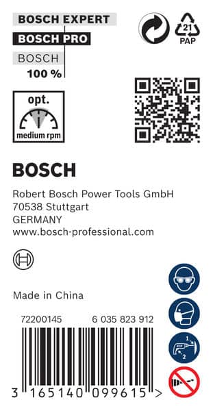 BOSCH Maschinenholzbohrer, M-Spitze 8 x 400 mm, d 8 mm