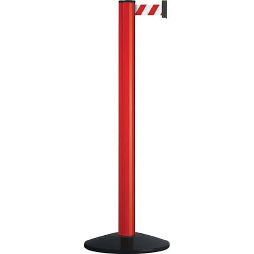 VIA GUIDE Gurtpfosten einfach D83xH970mm rot Gurt rot/weiß Fuß VG VIA GUIDE
