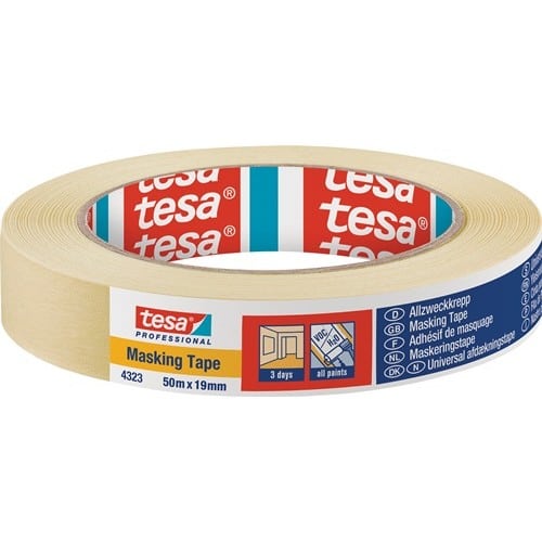 TESA Kreppband 4323 leicht gekreppt hellbeige L.50m B.19mm Rl.TESA