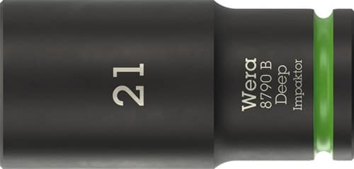 WERA Steckschlüsseleinsatz 8790 B Impaktor Deep 3/8 Zoll 21mm L.63mm WERA