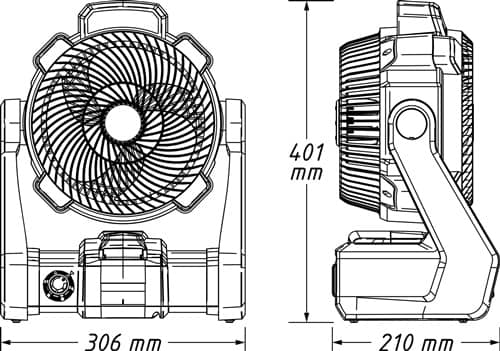 HAZET Akku-Ventilator 9544-10 H.400mm 230V blau HAZET
