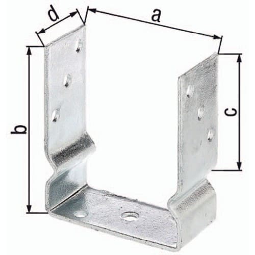 GAH U-Pfostenträger ETA-10/0210 101x150x100x60mm TZN z.Aufschr.GAH
