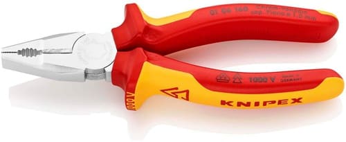 KNIPEX Kombizange L.160mm verchr.Mehrkomp.-Hüllen VDE KNIPEX