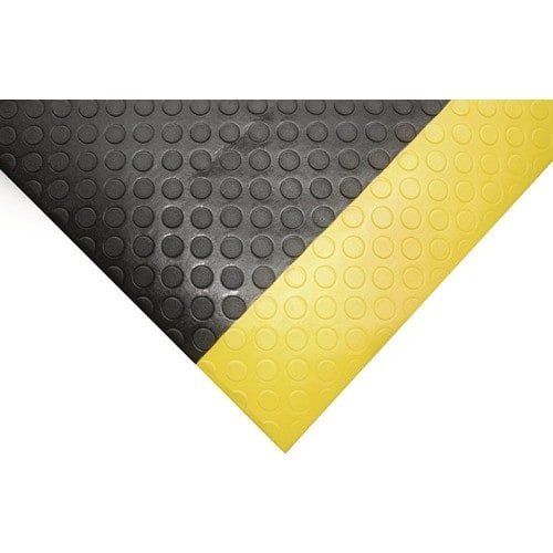 COBA Arbeitsplatzbodenbelag L1500xB900xS9,5mm schwarz m.gelben Streifen Schaumst.COBA