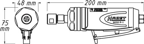 HAZET Druckluftstabschleifer 9032P-1 22000min-¹ 6mm HAZET